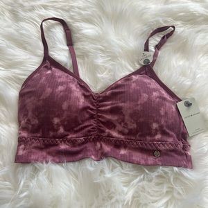 Lucky Brand Women’s Tie Dye Longline Sports Bra T-Shirt Comfort Large NWT